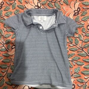 Navy Striped Kids Polo Shirt